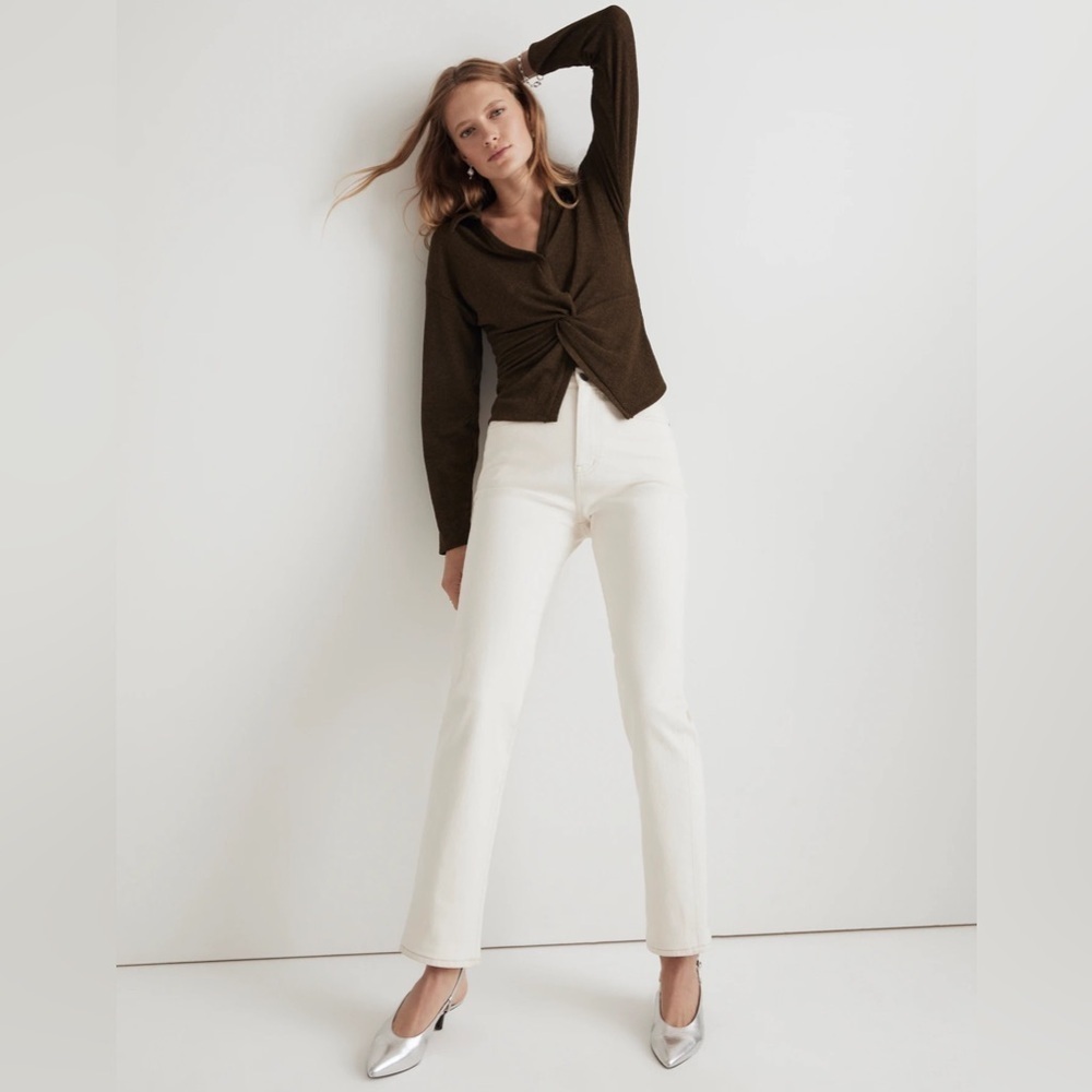 Madewell Twist-Front Long-Sleeve Top NO447